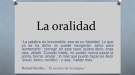 Timeline: Oralidad