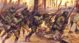 Timeline: World War I, The Treaty of Versailles, and The Great Depression.