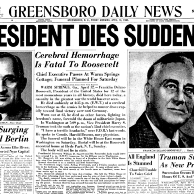 Timeline: 1945 FDR dies