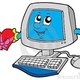 Computador dos desenhos animados com coração 7846464