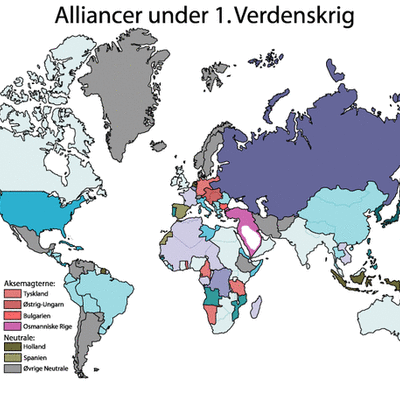 Timeline: Alliancer - 1. Verdenskrig