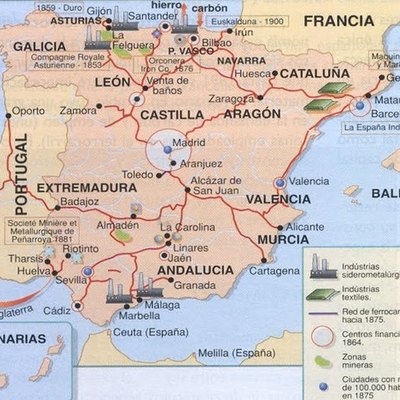 Timeline: España: Crisis del Antiguo Régimen, Revoluciones liberales y Revolución Industrial en España