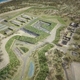 Web 300px aerial view of completed buildings  living roof and revegetation2