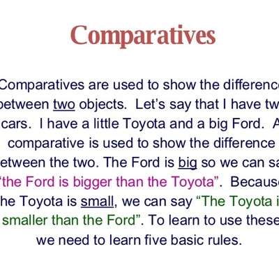 Timeline: COMPARATIVES AND SUPERLATIVES ADJECTIVES