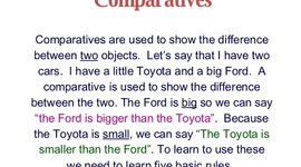 Timeline: COMPARATIVES AND SUPERLATIVES ADJECTIVES