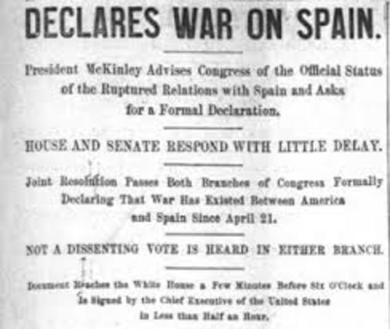Spanish-American War Timeline | Timetoast timelines