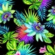 Watercolor tropical flower pattern