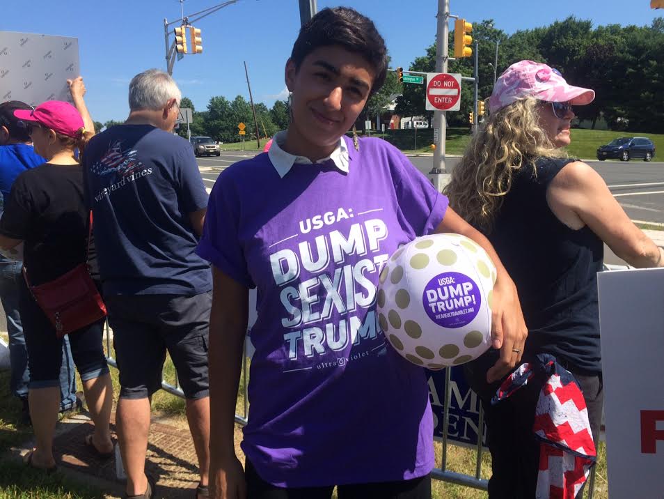 UV member with shirt and beach ball
