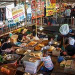 Wat Lampaya Floating Market Nestled along the Tha Jeen river in Nakhon Pathom_543391807