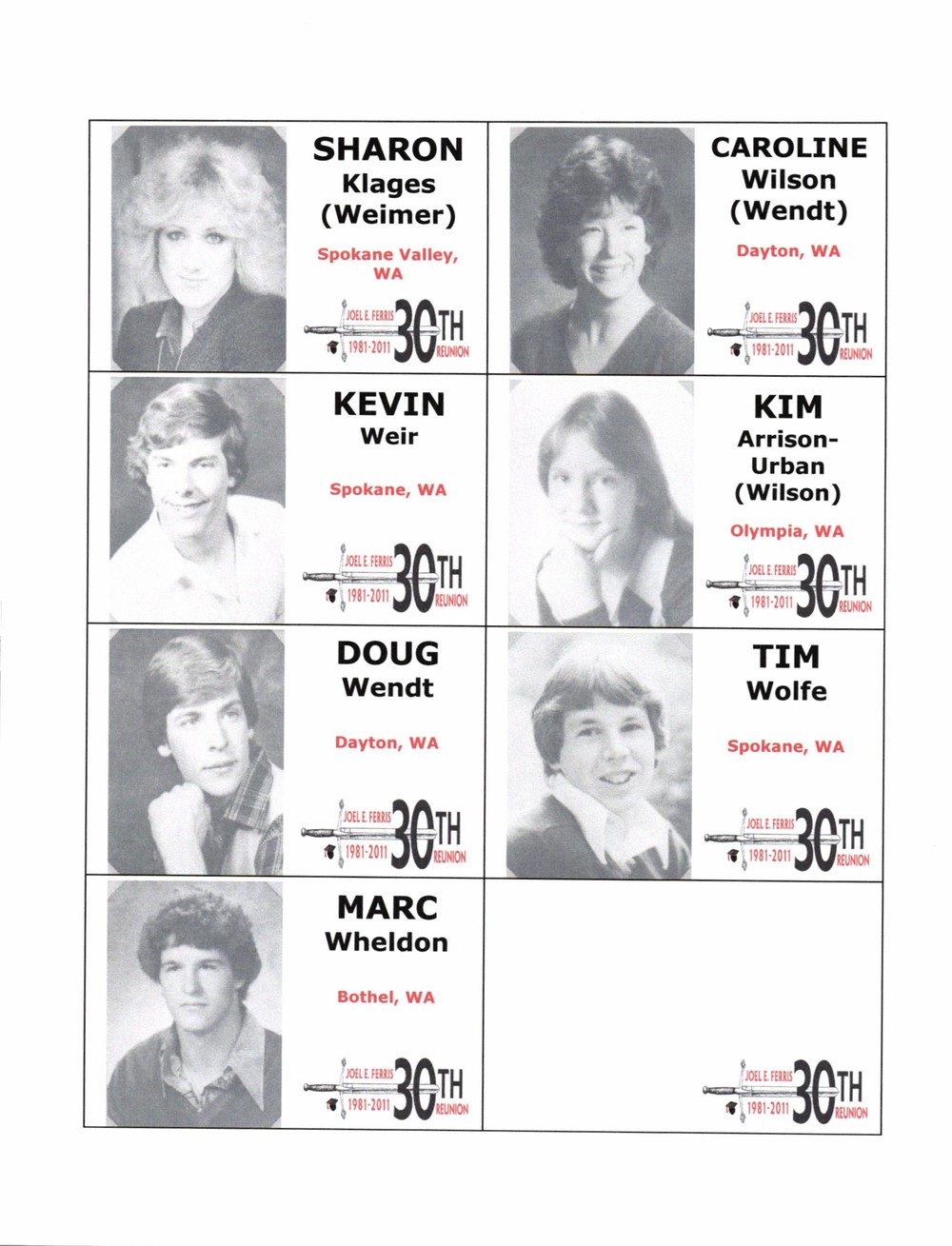 Reunion Name Badges