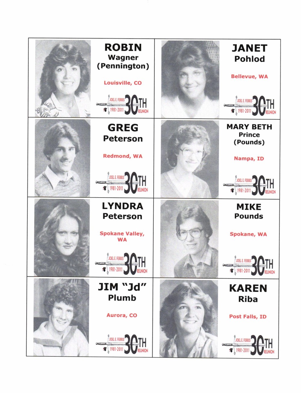 Reunion Name Badges