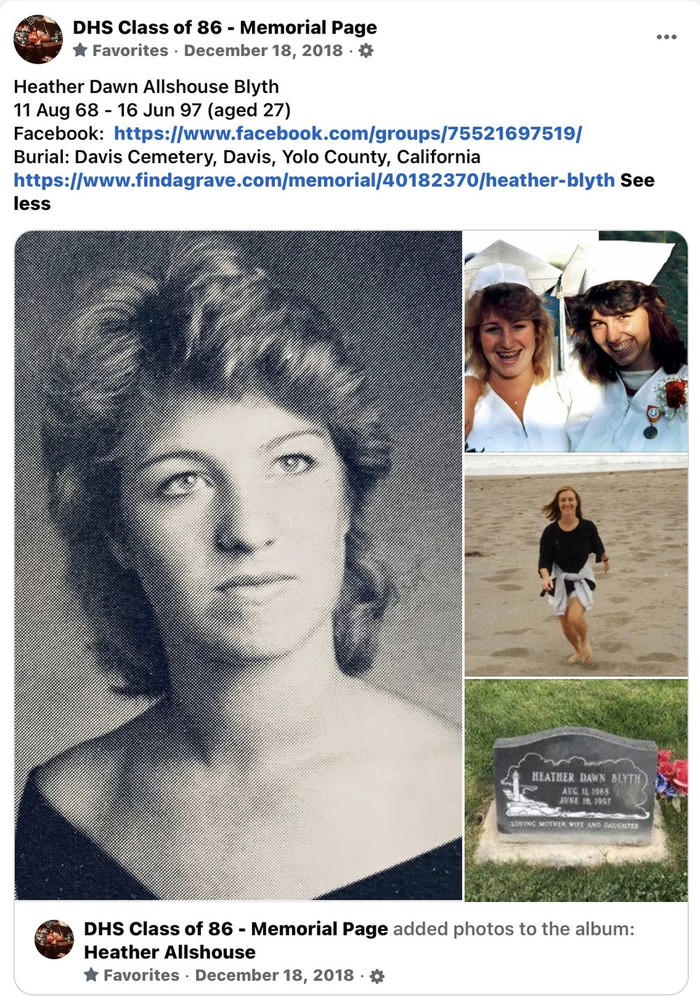 Click photo to access Facebook Memorial Page
