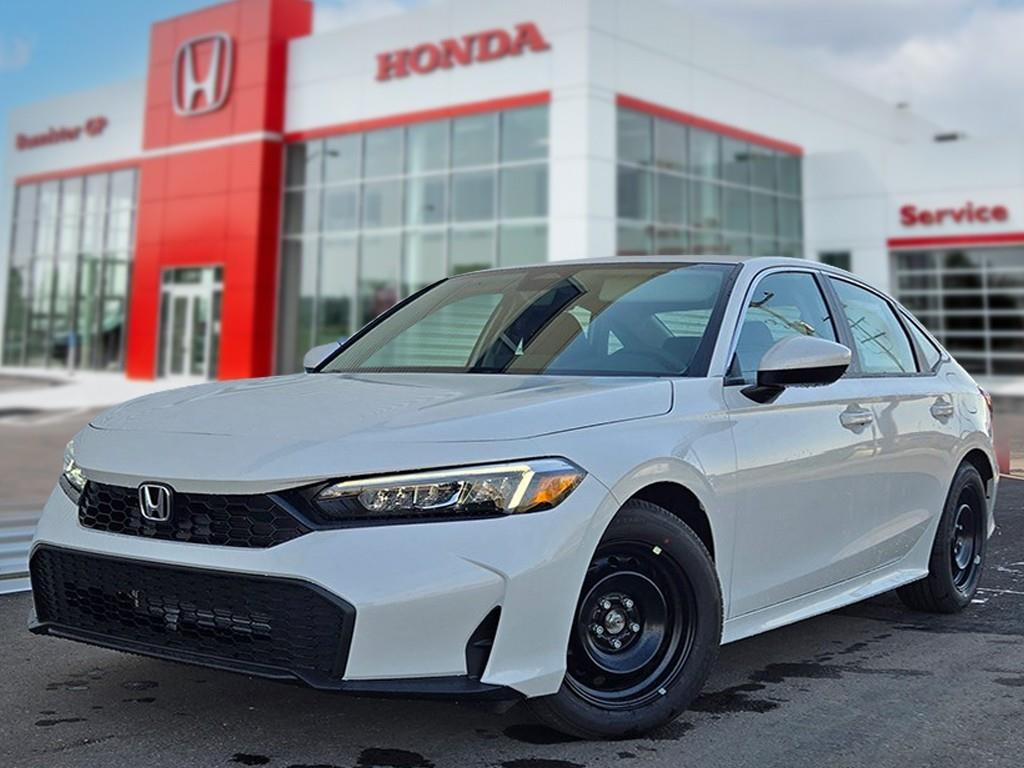 White 2026 Honda Civic LX FWD Sedan Front-Wheel Drive Continuously Variable Transmission