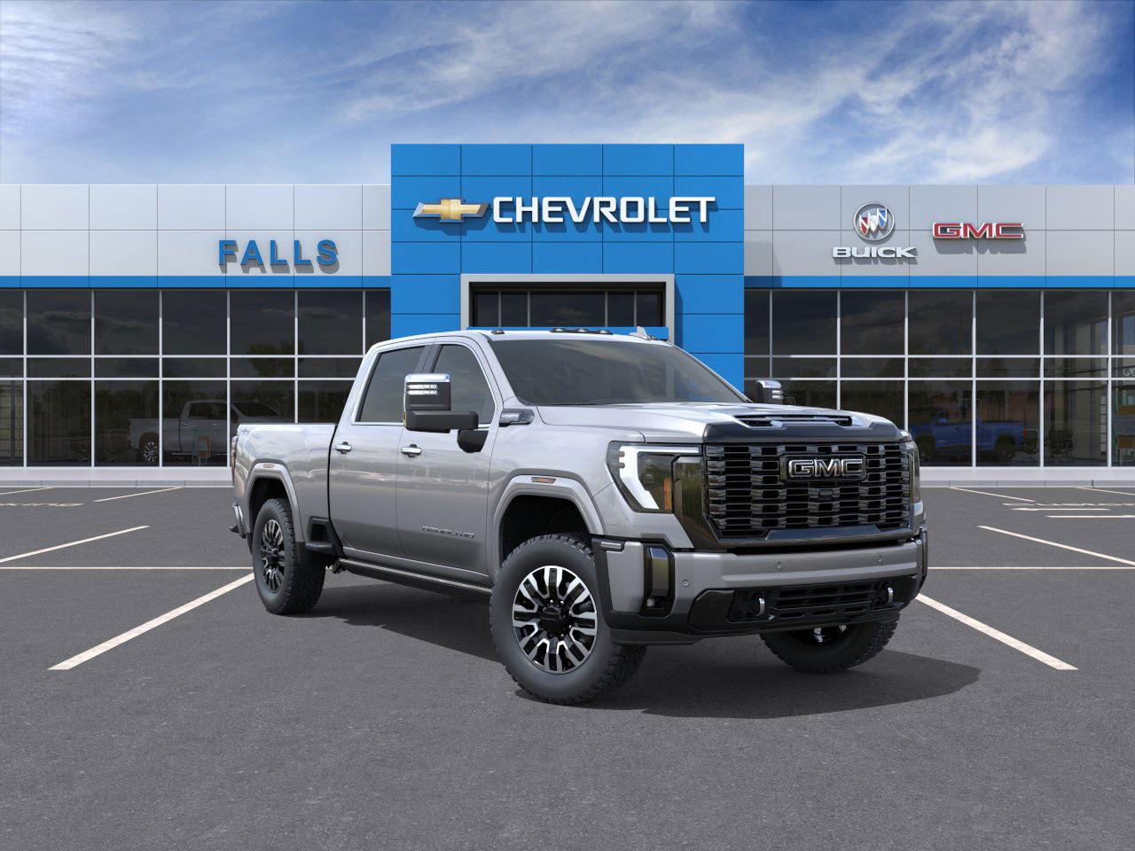 Silver 2025 GMC Sierra 2500HD Denali Ultimate Crew Cab 4WD Pickup Truck Four-Wheel Drive Automatic