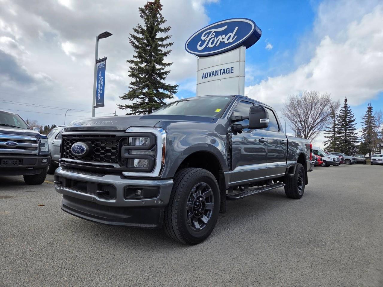 Gray 2024 Ford F-350 Super Duty Lariat Crew Cab 4WD Pickup Truck Four-Wheel Drive Automatic