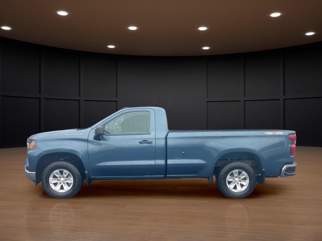 Blue 2024 Chevrolet Silverado 1500 Work Truck Regular Cab LB 4WD Pickup Truck Four-Wheel Drive 8-Speed Automatic