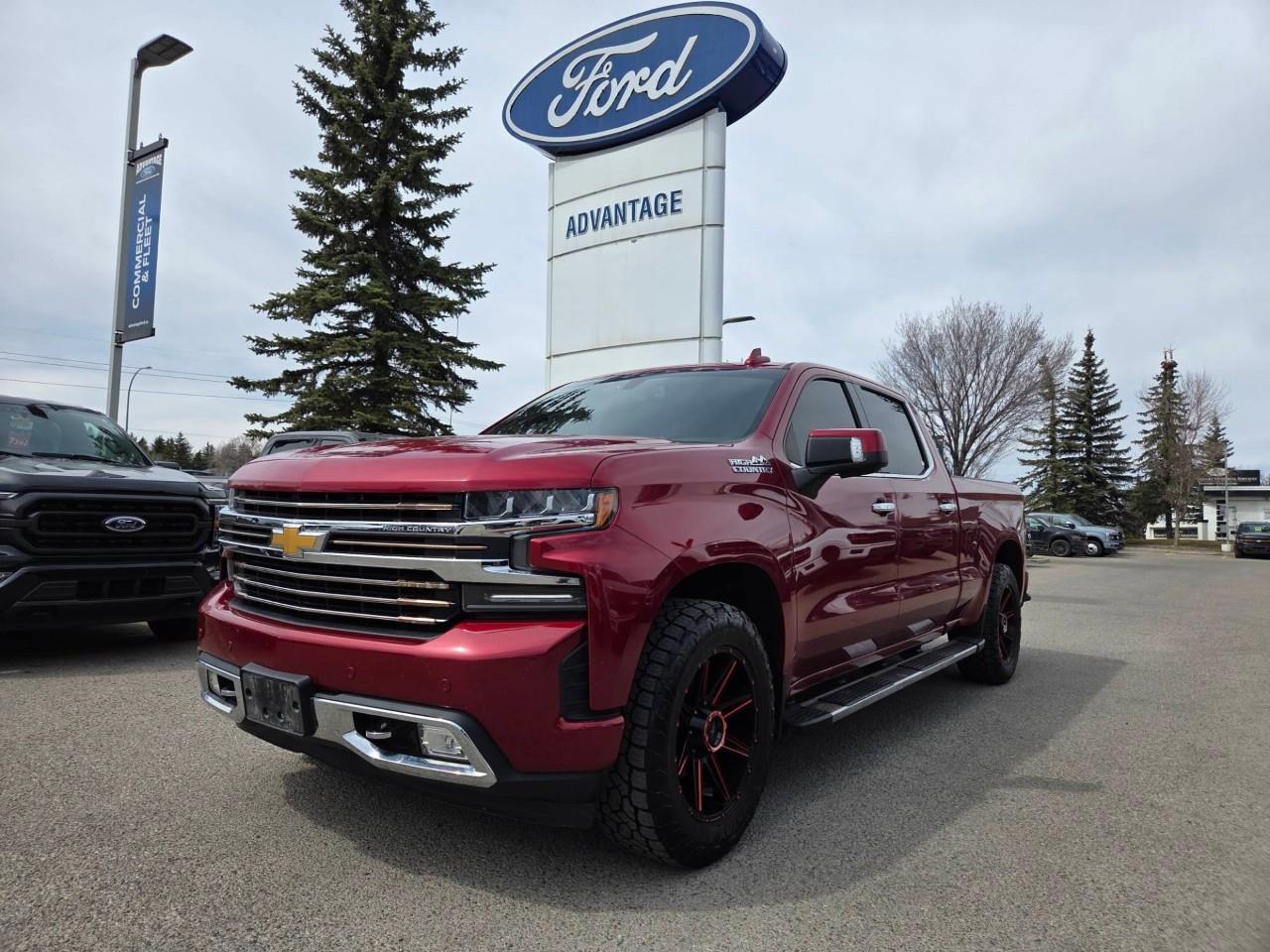 Red 2019 Chevrolet Silverado 1500 High Country Crew Cab 4WD Pickup Truck Four-Wheel Drive 8-Speed Automatic