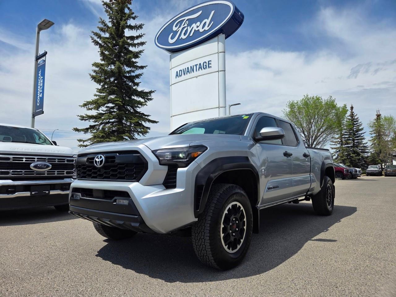 Silver 2024 Toyota Tacoma TRD Off-Road Double Cab LB 4WD Pickup Truck Four-Wheel Drive 8-Speed Automatic