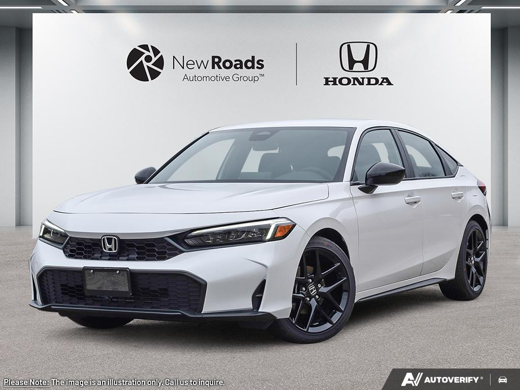 White 2025 Honda Civic Hatchback Sport FWD Hatchback Front-Wheel Drive Continuously Variable Transmission