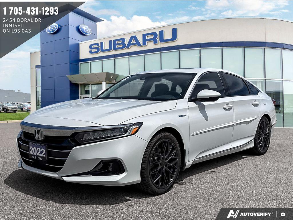 White 2022 Honda Accord Hybrid FWD Sedan Front-Wheel Drive Continuously Variable Transmission