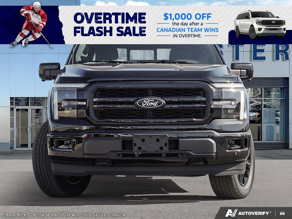 Black 2025 Ford F-150 Lariat SuperCrew 4WD Pickup Truck Four-Wheel Drive Automatic