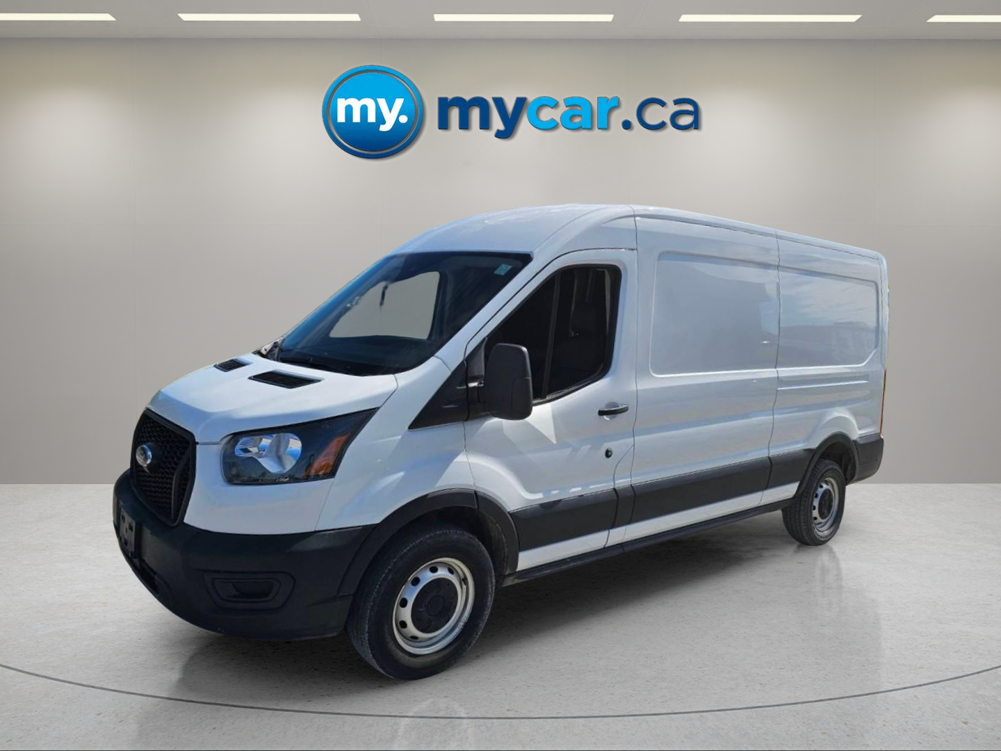 White 2023 Ford Transit Cargo 250 Medium Roof LB RWD Van Rear-Wheel Drive Automatic