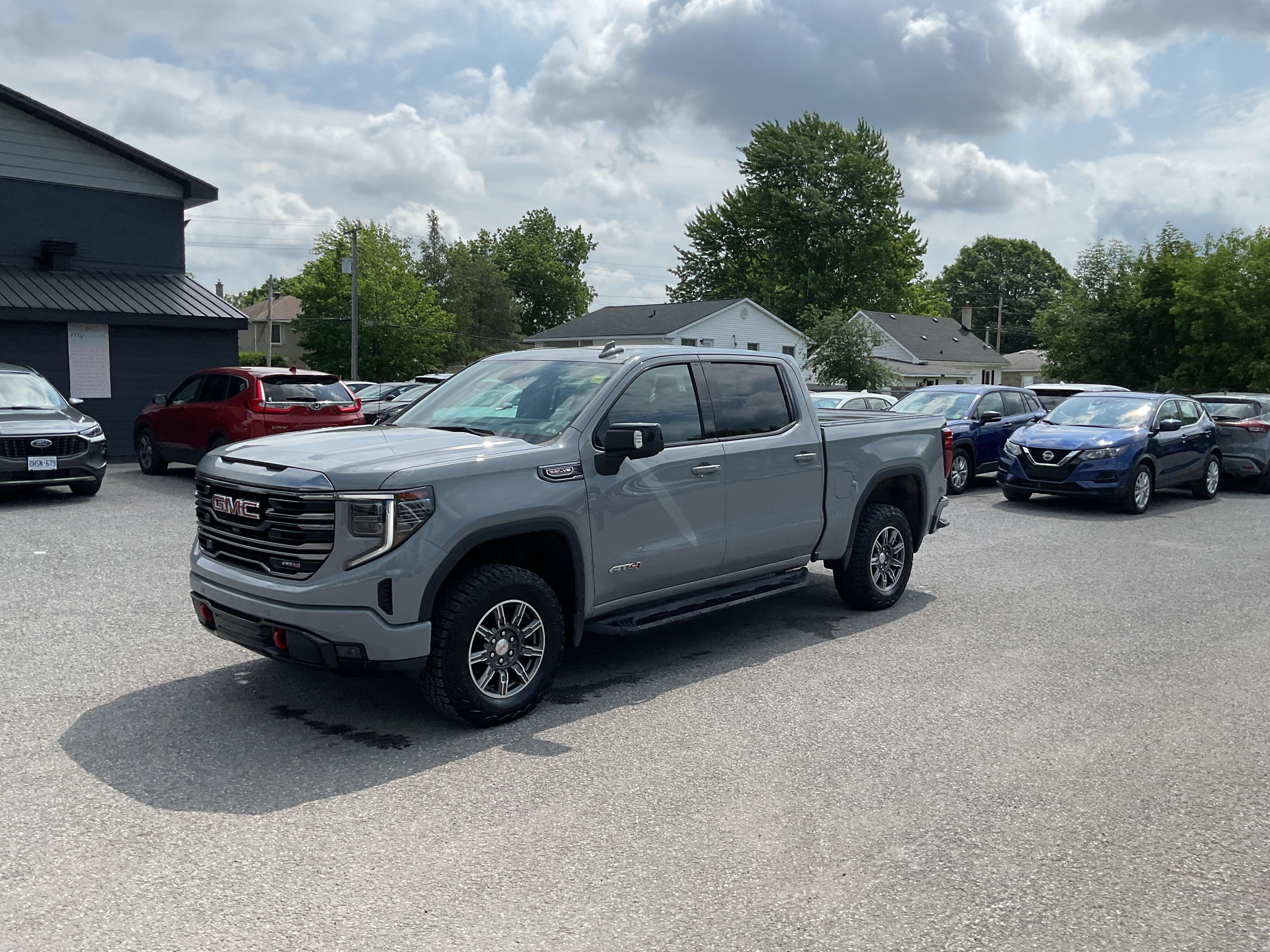 Gray 2024 GMC Sierra 1500 AT4 Crew Cab 4WD Pickup Truck Four-Wheel Drive Automatic