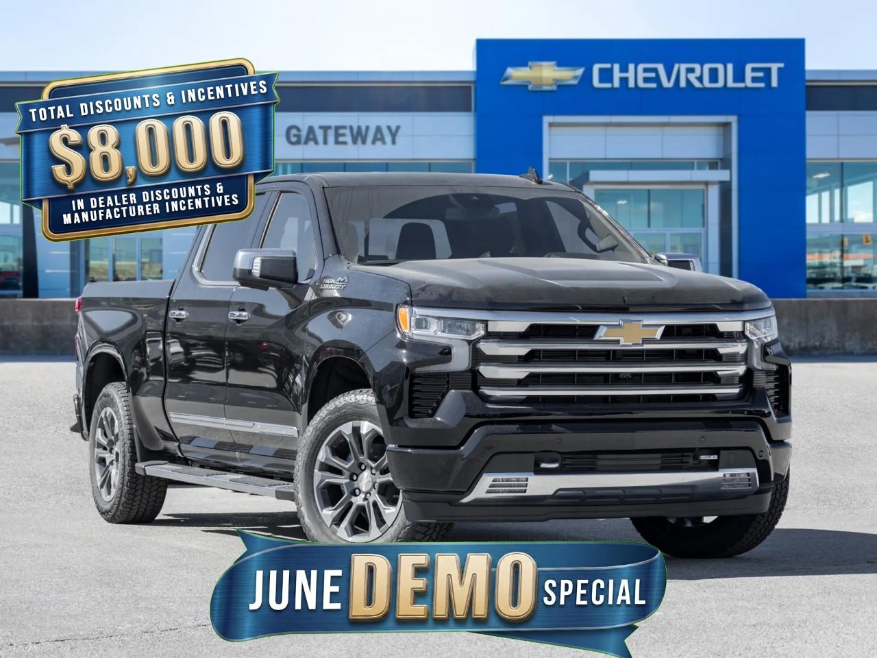 Black 2026 Chevrolet Silverado 1500 High Country Crew Cab 4WD Pickup Truck Four-Wheel Drive Automatic