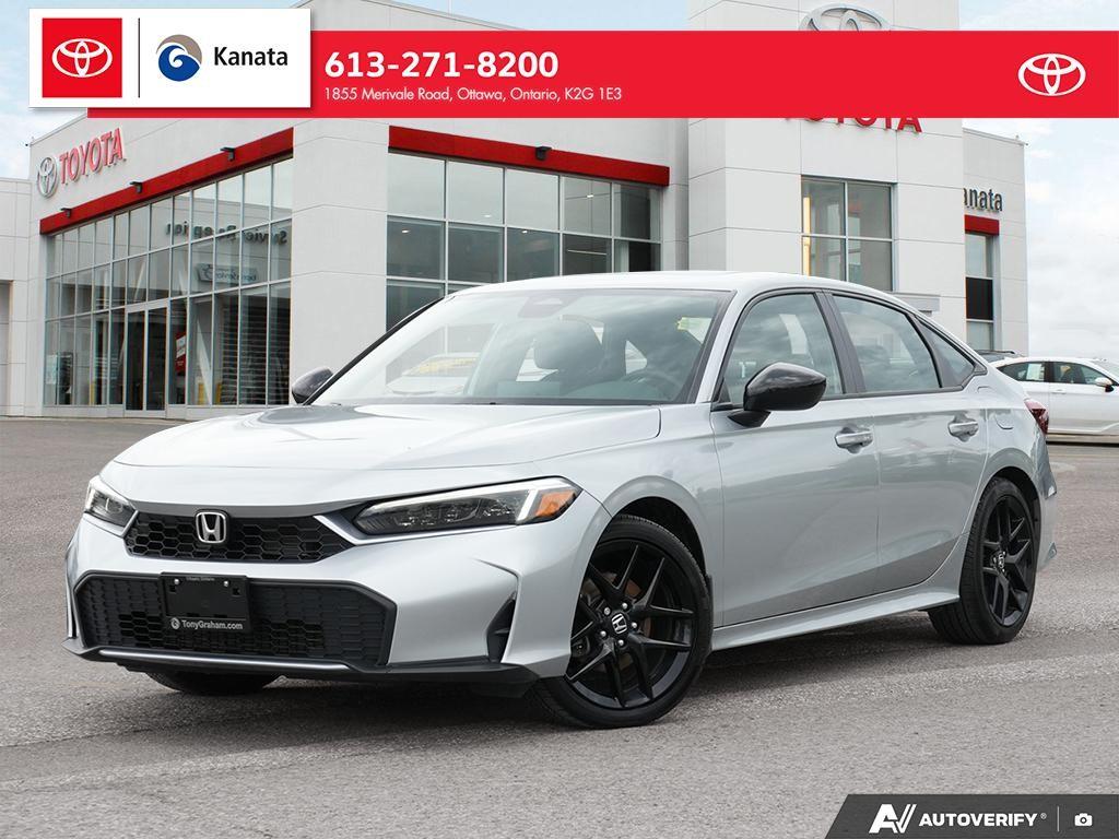 Silver 2025 Honda Civic Hybrid Sedan Front-Wheel Drive Continuously Variable Transmission