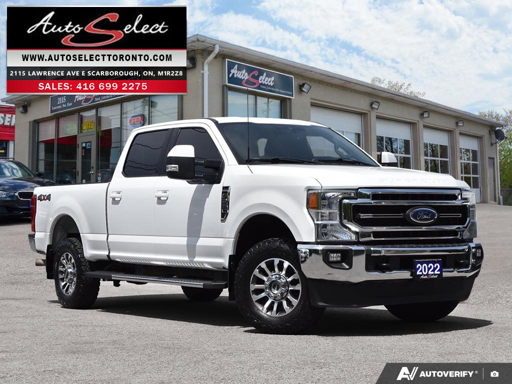 White 2022 Ford F-250 Super Duty Lariat Crew Cab 4WD Pickup Truck Four-Wheel Drive Automatic