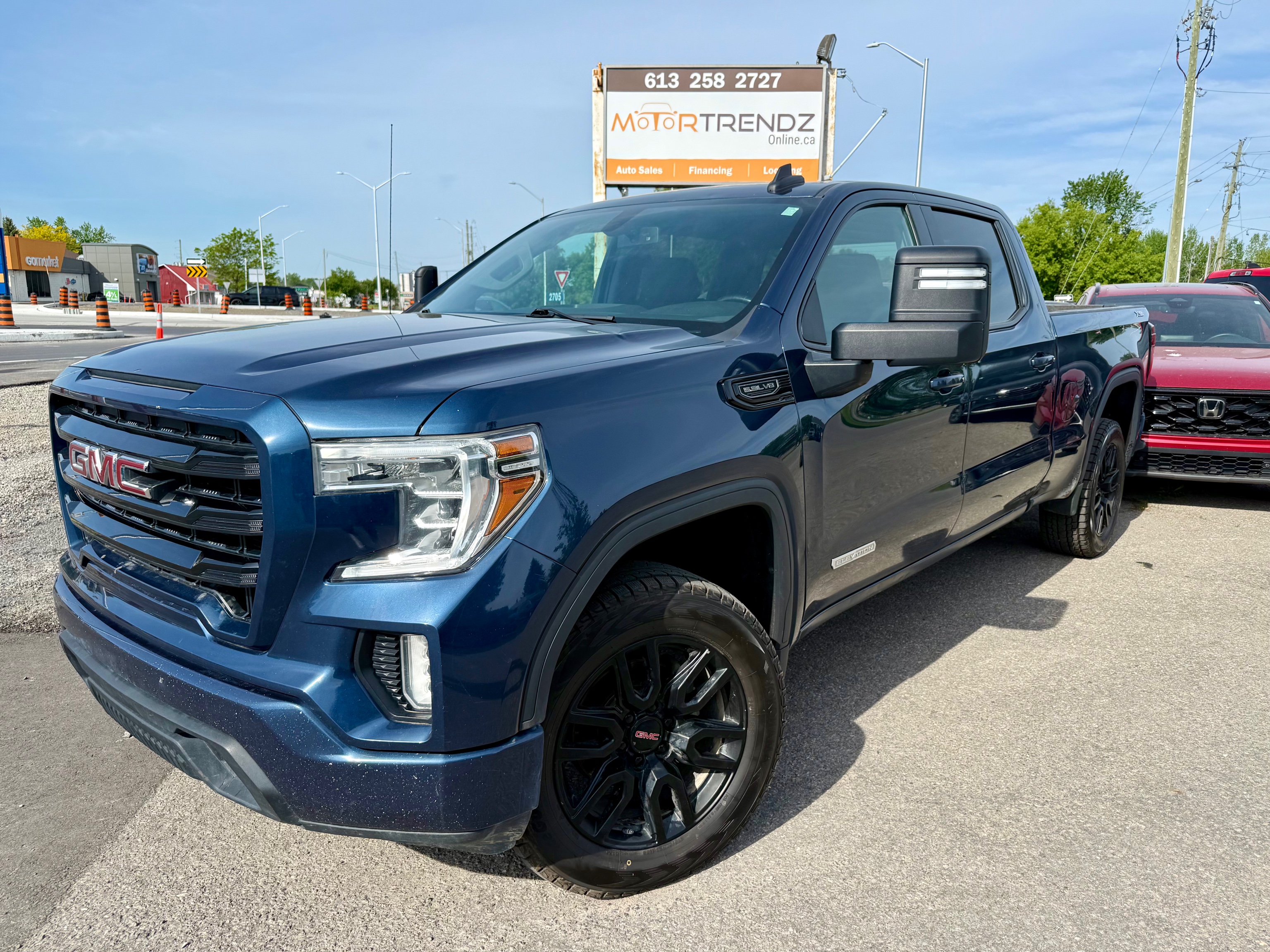 Blue 2022 GMC Sierra 1500 Limited Elevation Crew Cab 4WD Pickup Truck Four-Wheel Drive Automatic