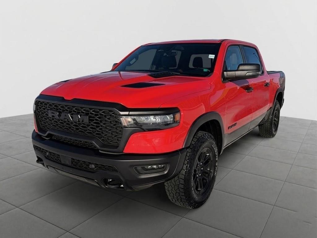 Red 2025 RAM 1500 Rebel Crew Cab 4WD Pickup Truck Four-Wheel Drive 8-Speed Automatic