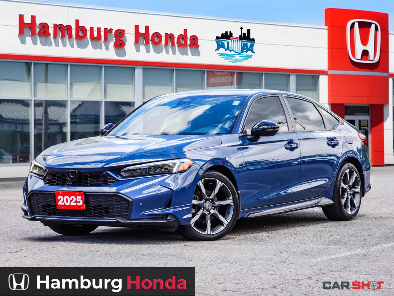 Blue 2025 Honda Civic Hybrid Sport Touring Sedan FWD Sedan Front-Wheel Drive Continuously Variable Transmission