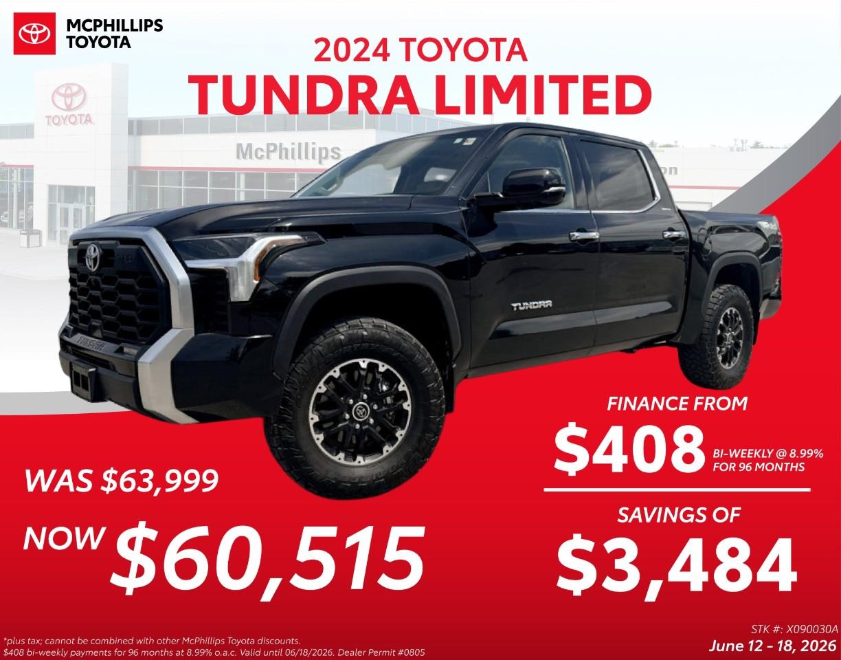 Black 2024 Toyota Tundra Limited CrewMax Cab 4WD Pickup Truck Four-Wheel Drive Automatic