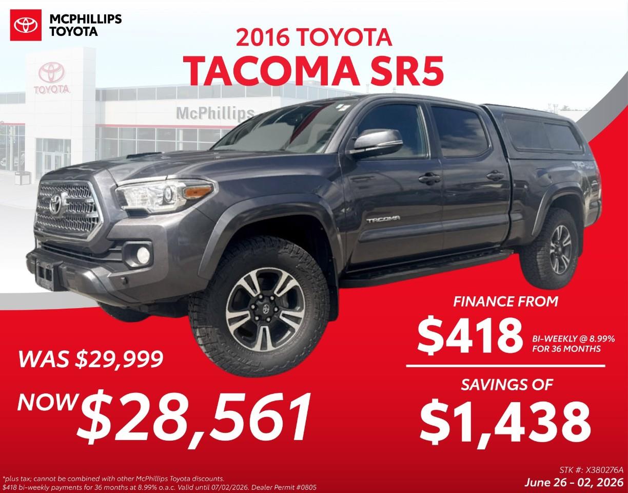 Gray 2016 Toyota Tacoma Pickup Truck Four-Wheel Drive 6-Speed Automatic