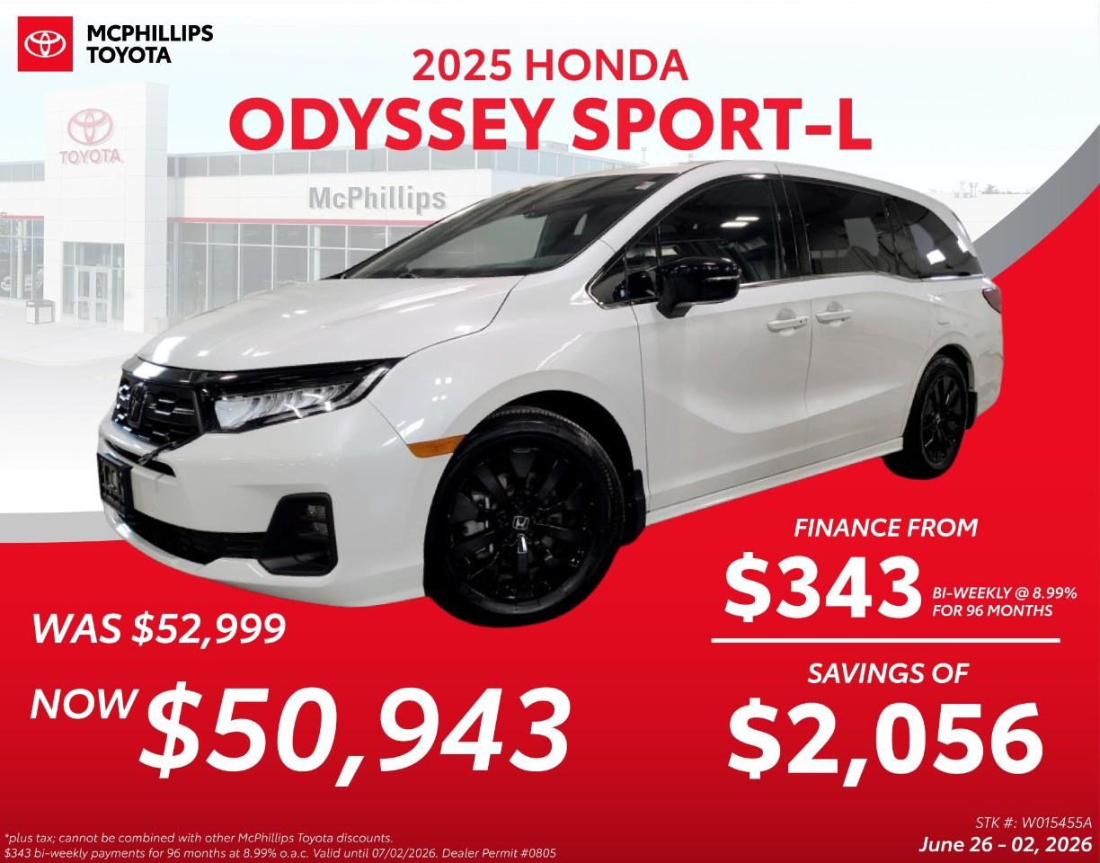 White 2025 Honda Odyssey Minivan Front-Wheel Drive Automatic