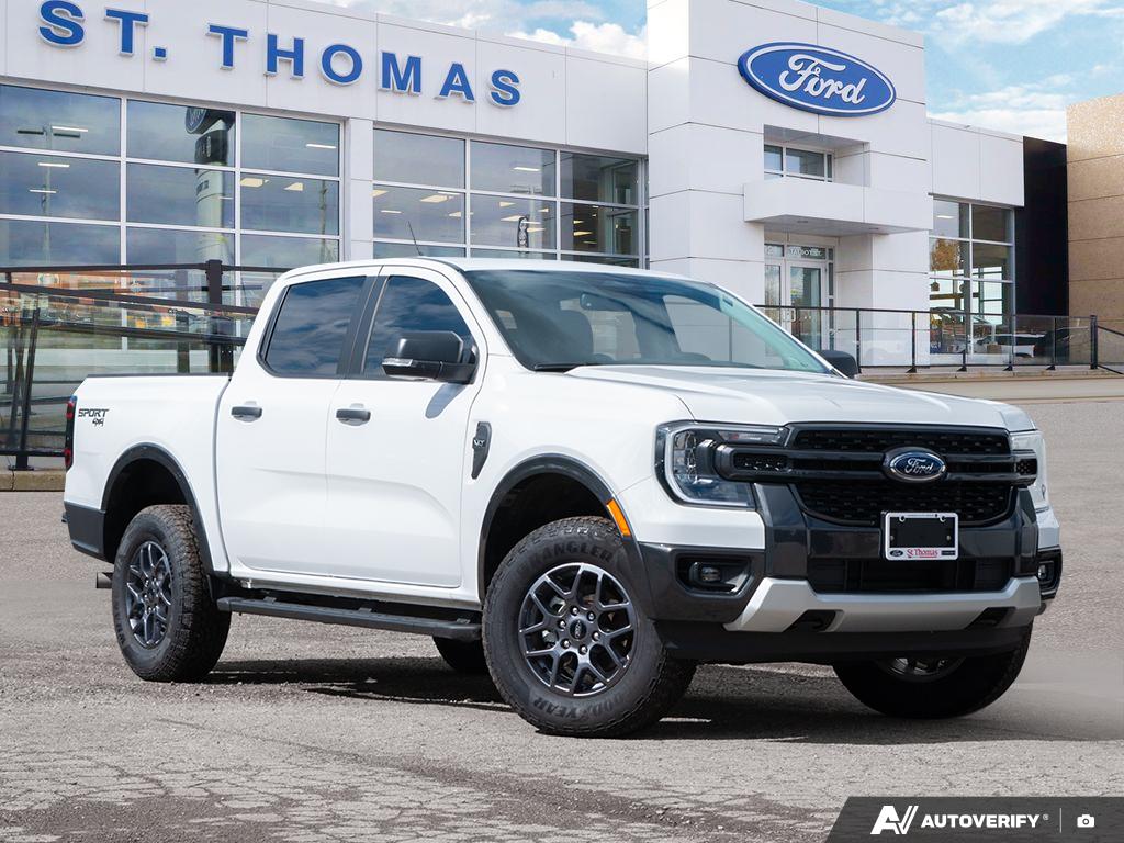 White 2024 Ford Ranger Pickup Truck Four-Wheel Drive Automatic