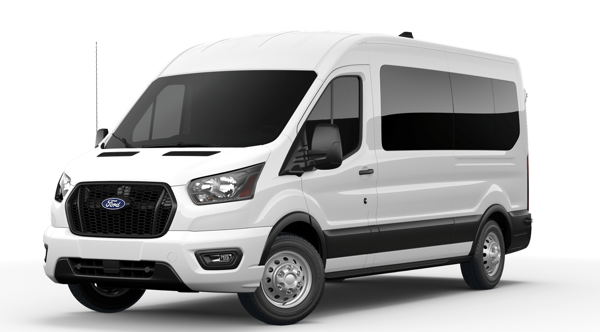 White 2026 Ford Transit Passenger 350 XL Medium Roof LB AWD Van All-Wheel Drive Automatic