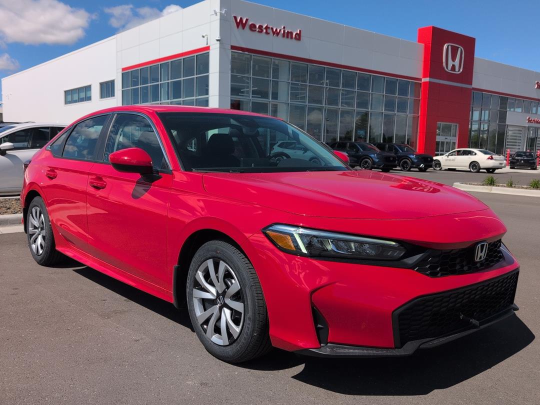 Red 2026 Honda Civic LX FWD Sedan Front-Wheel Drive Continuously Variable Transmission