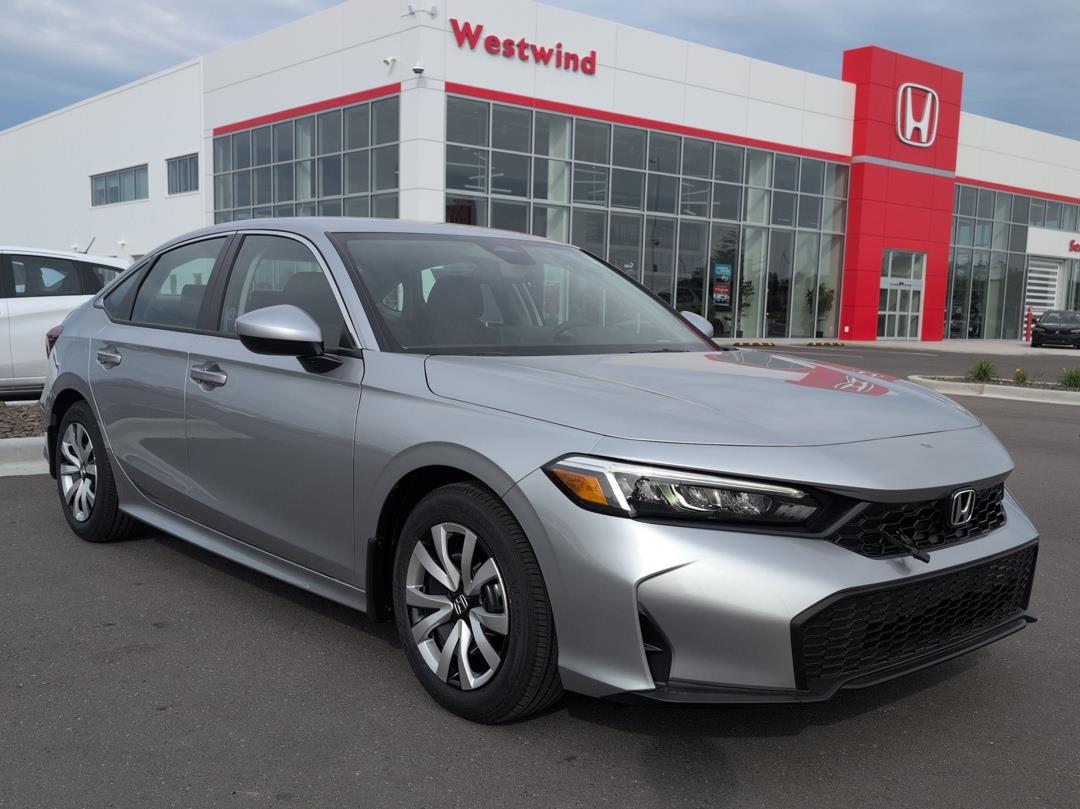 Silver 2026 Honda Civic Sedan Front-Wheel Drive Continuously Variable Transmission