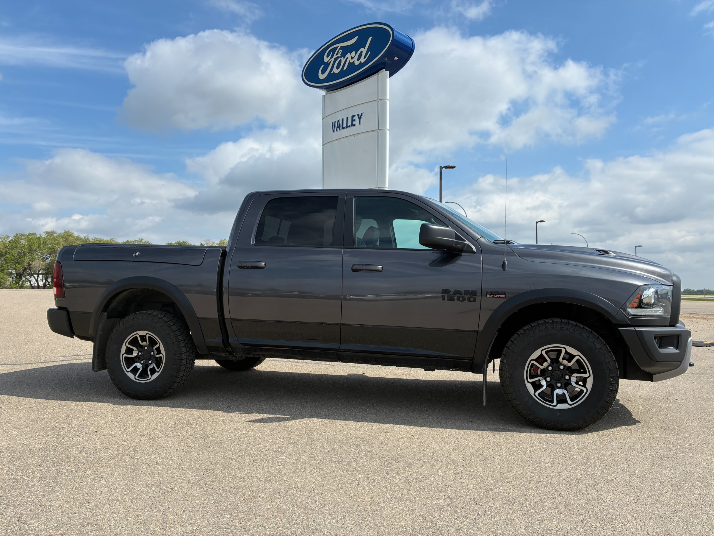 Gray 2017 RAM 1500 Rebel Crew Cab 4WD Pickup Truck Four-Wheel Drive 8-Speed Automatic
