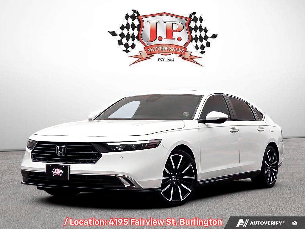 White 2023 Honda Accord Hybrid Sedan Front-Wheel Drive Continuously Variable Transmission