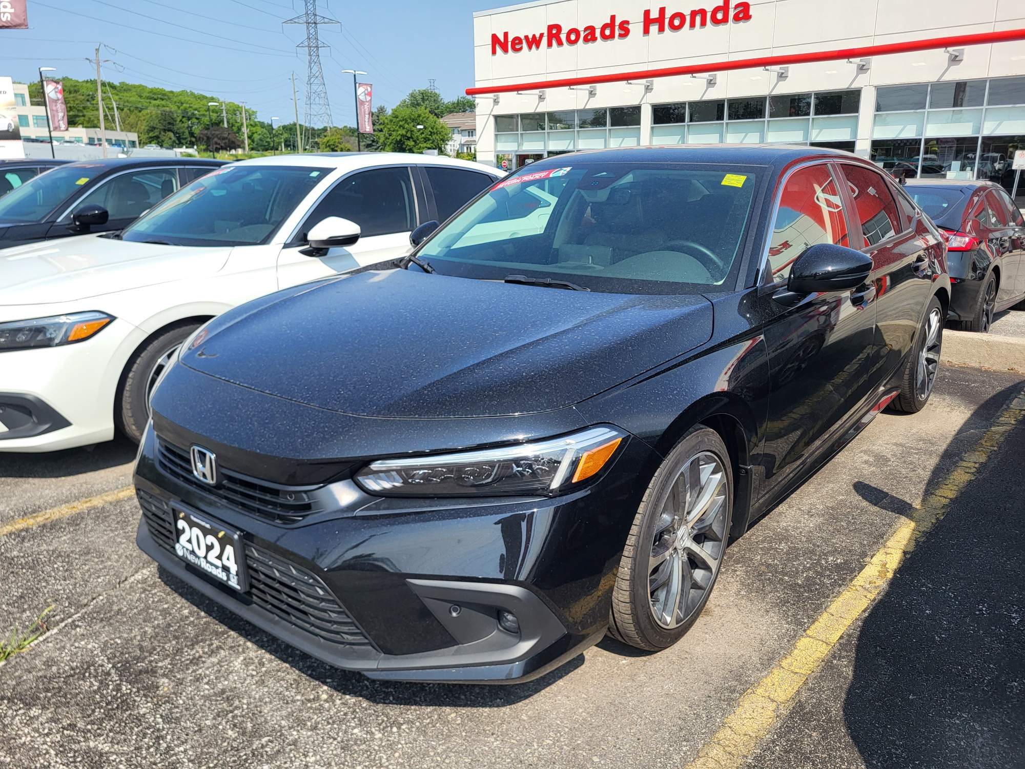 Black 2024 Honda Civic Sedan Front-Wheel Drive Continuously Variable Transmission