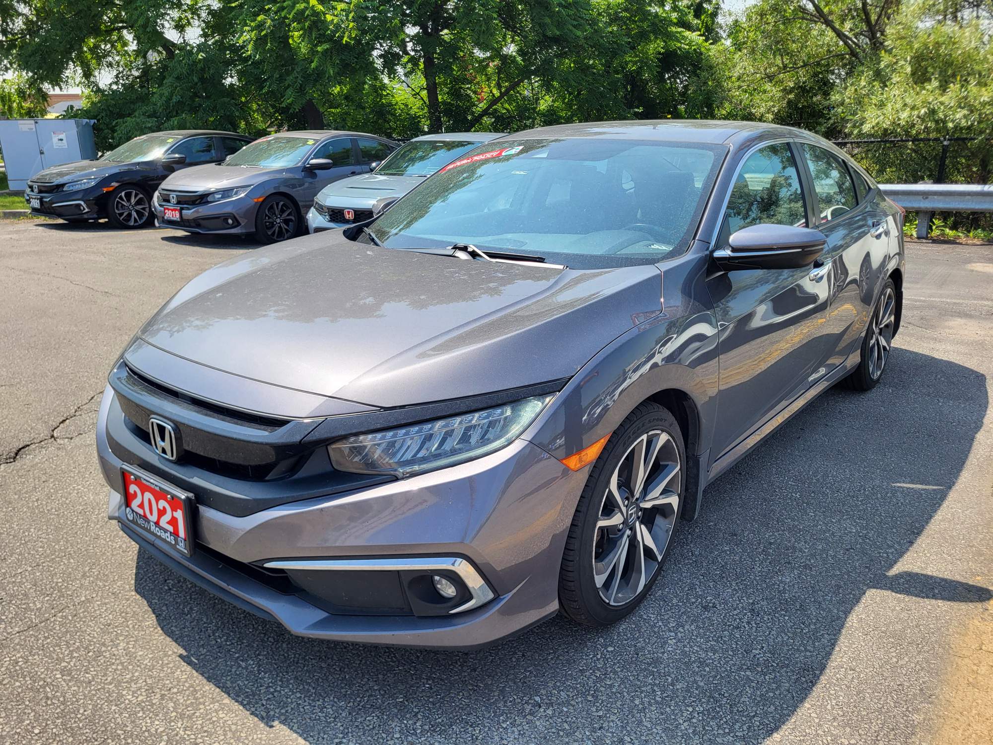 Gray 2021 Honda Civic Sedan Front-Wheel Drive Continuously Variable Transmission