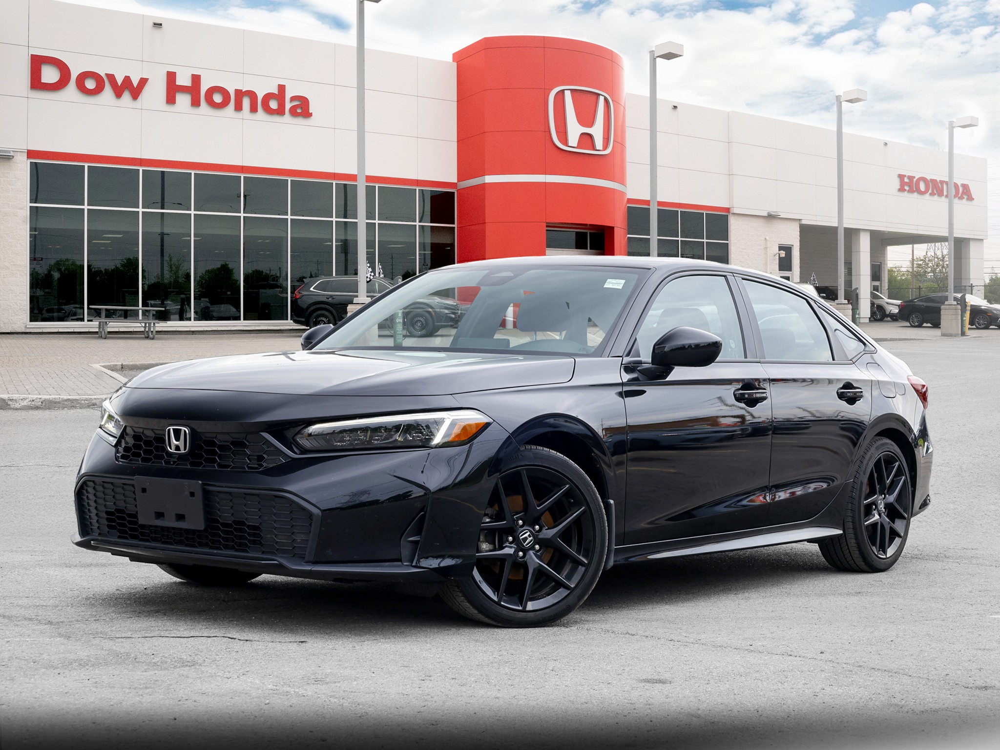 Black 2025 Honda Civic Hybrid Sedan Front-Wheel Drive Continuously Variable Transmission