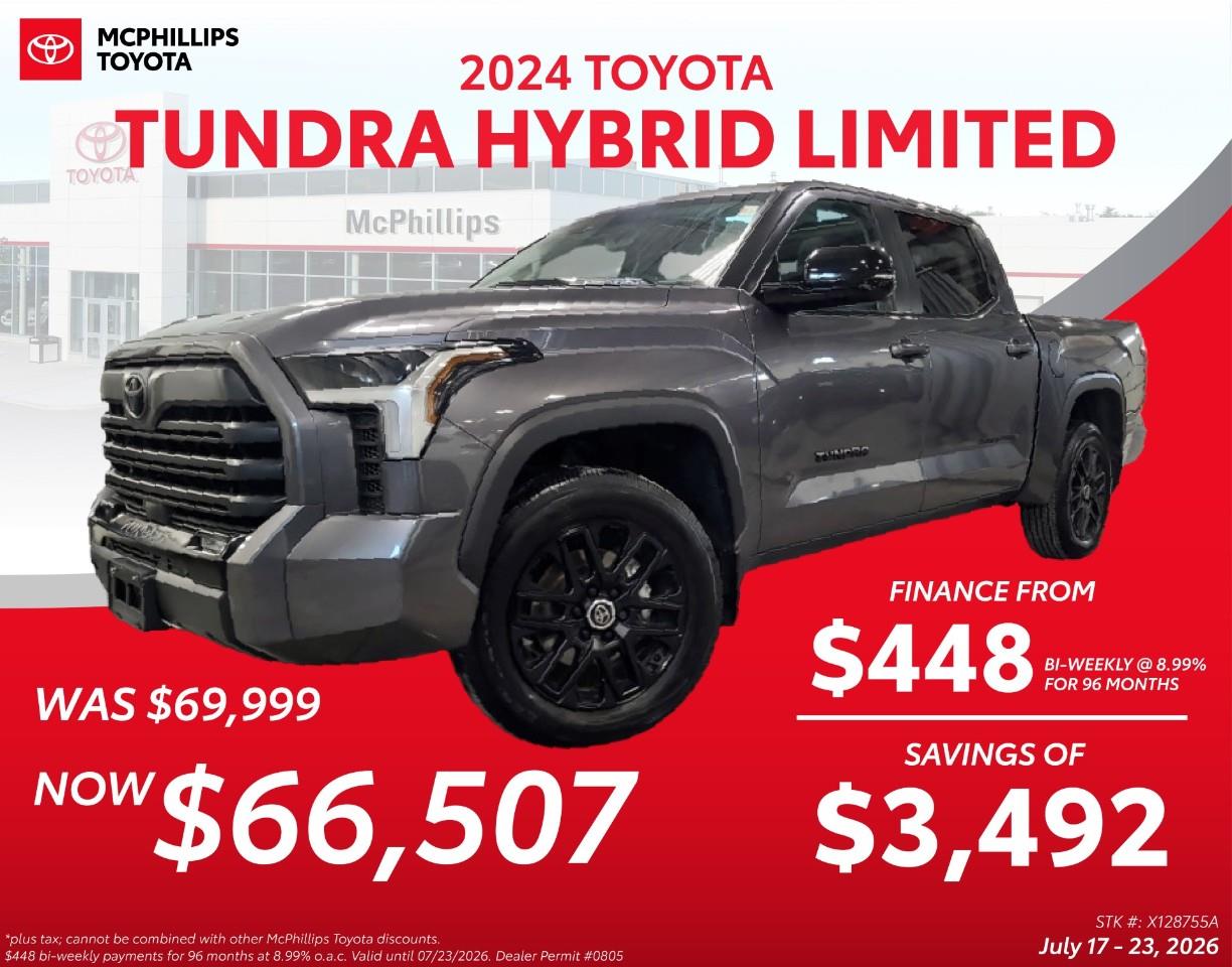Gray 2024 Toyota Tundra Hybrid Pickup Truck Four-Wheel Drive Automatic