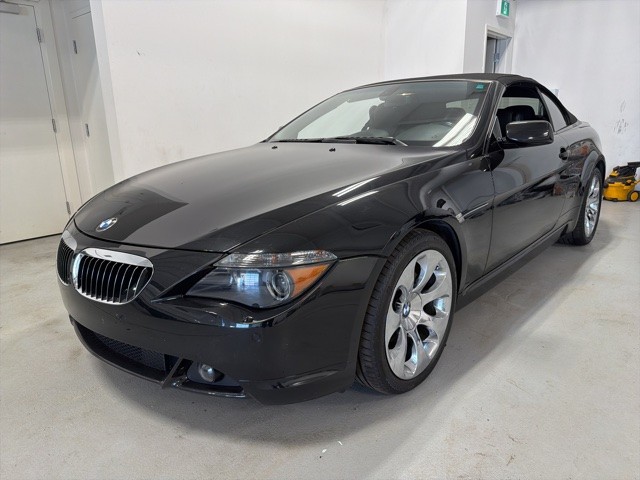 Black 2006 BMW 6 Series Convertible Rear-Wheel Drive 6-Speed Manual