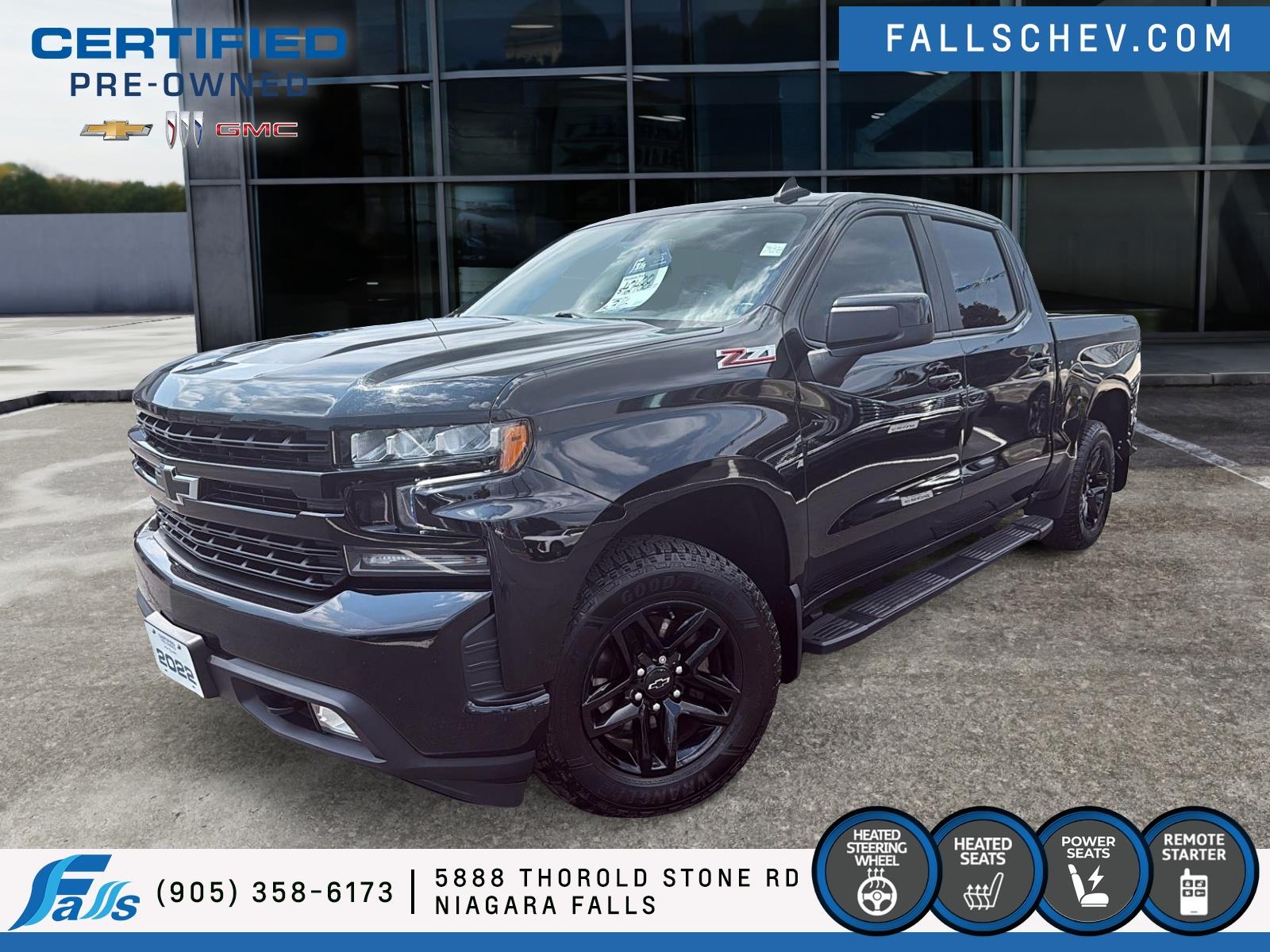 Black 2022 Chevrolet Silverado 1500 Pickup Truck Four-Wheel Drive 8-Speed Automatic