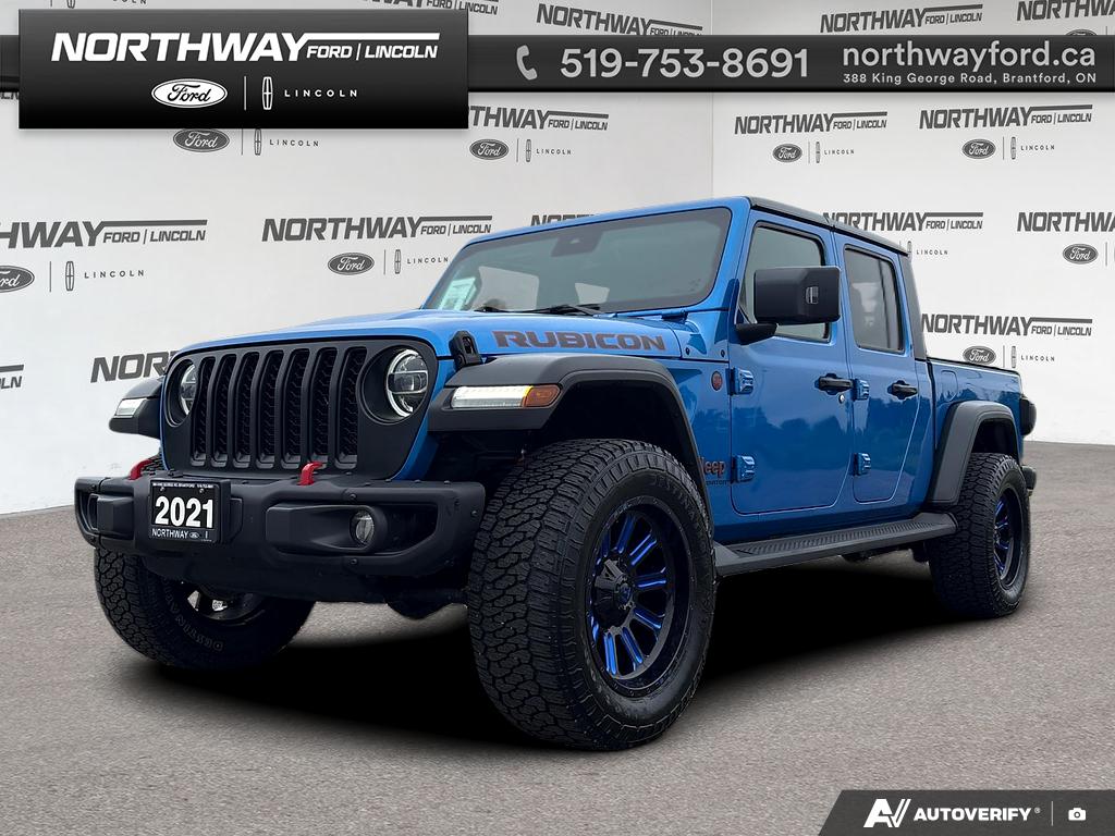 Blue 2021 Jeep Gladiator Pickup Truck Four-Wheel Drive 6-Speed Manual