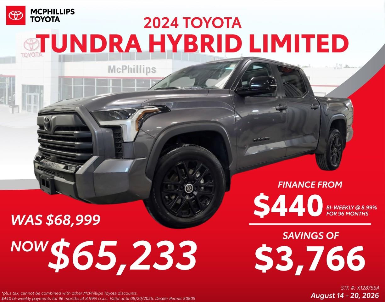 Gray 2024 Toyota Tundra Hybrid Pickup Truck Four-Wheel Drive Automatic